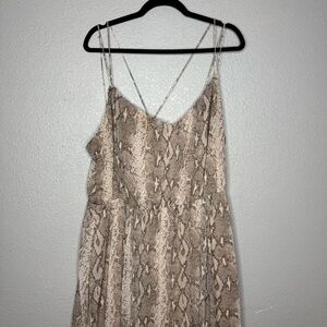 Banana Republic Neutral Snake Print Slip Dress- XL